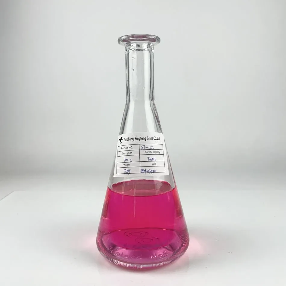 بطری شیشه ای فلاسک مخروطی با چوب پنبه