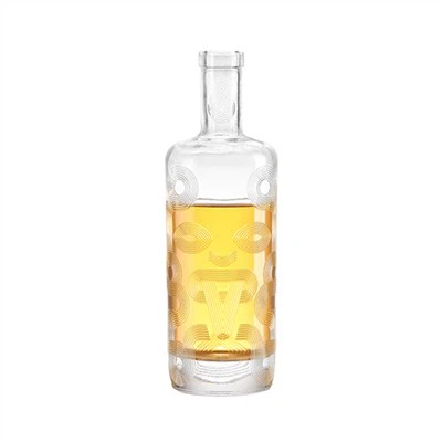 بطری شیشه ای برجسته برای ودکا